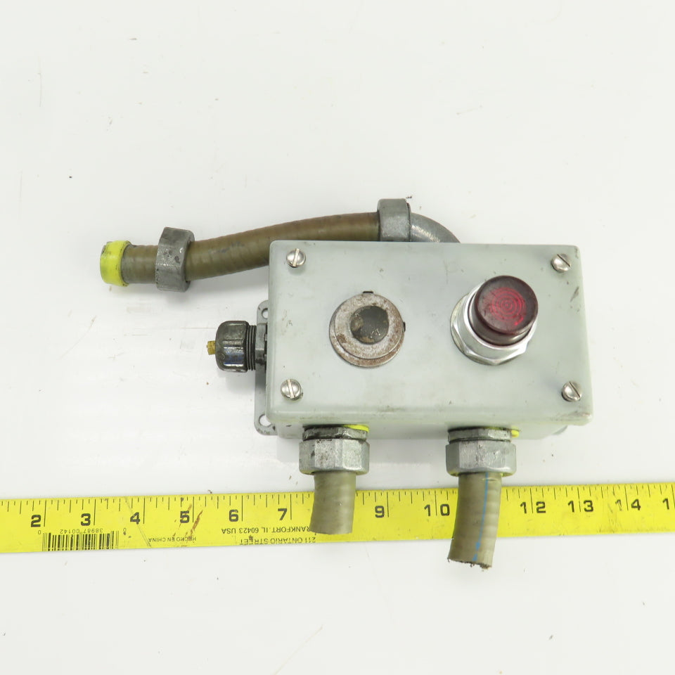 Allen Bradley 800T-PB16 Red Illuminated Push Button 120V W/Hoffman Enc