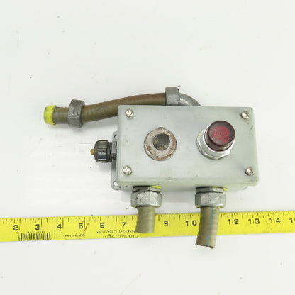 Allen Bradley 800T-PB16 Red Illuminated Push Button 120V W/Hoffman Enc