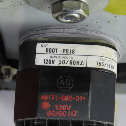 Allen Bradley 800T-PB16 Red Illuminated Push Button 120V W/Hoffman Enc