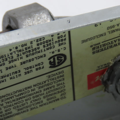 Allen Bradley 800T-PB16 Red Illuminated Push Button 120V W/Hoffman Enc
