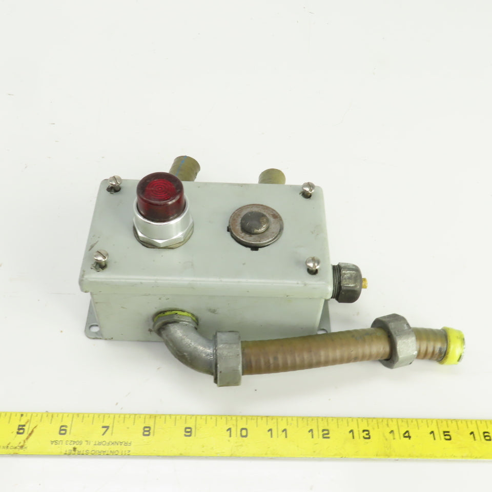 Allen Bradley 800T-PB16 Red Illuminated Push Button 120V W/Hoffman Enc
