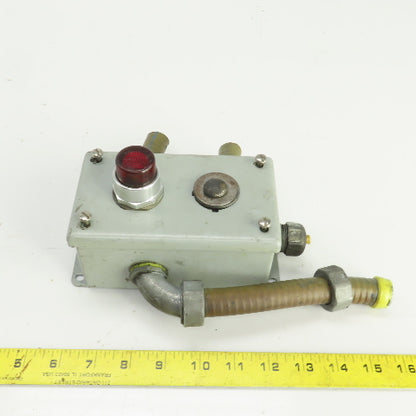 Allen Bradley 800T-PB16 Red Illuminated Push Button 120V W/Hoffman Enc
