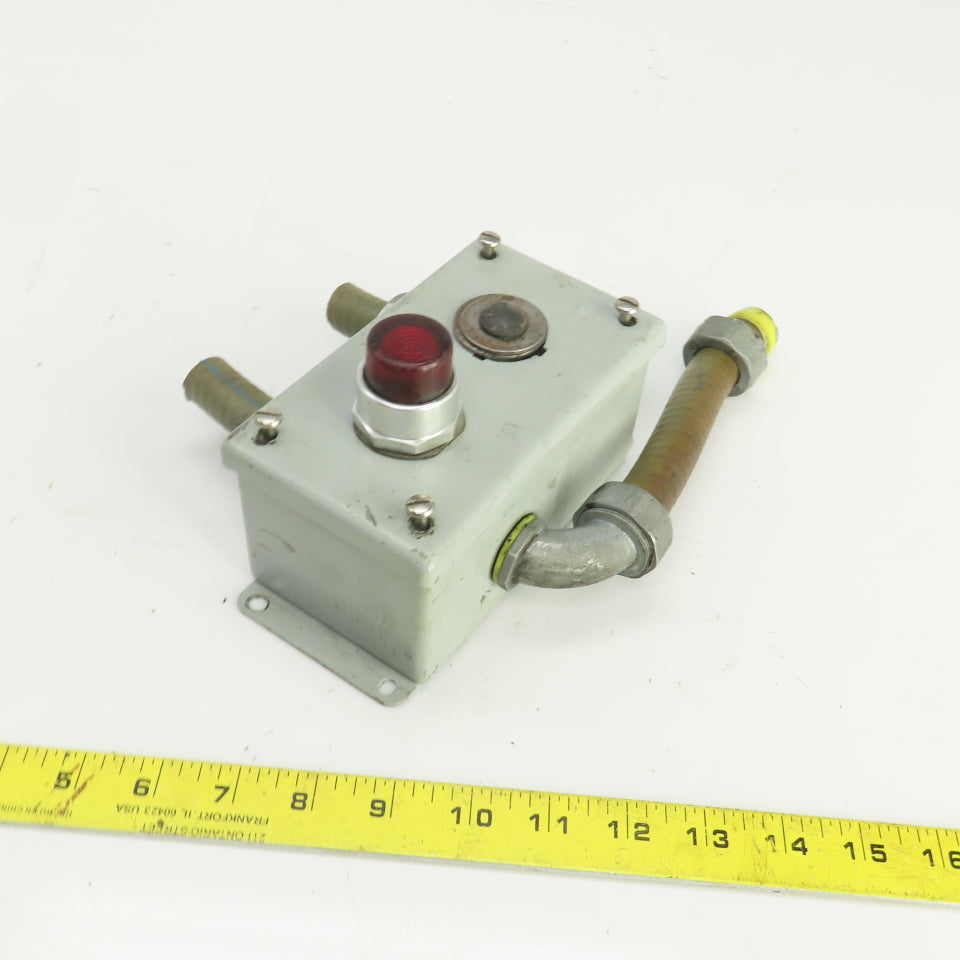 Allen Bradley 800T-PB16 Red Illuminated Push Button 120V W/Hoffman Enc
