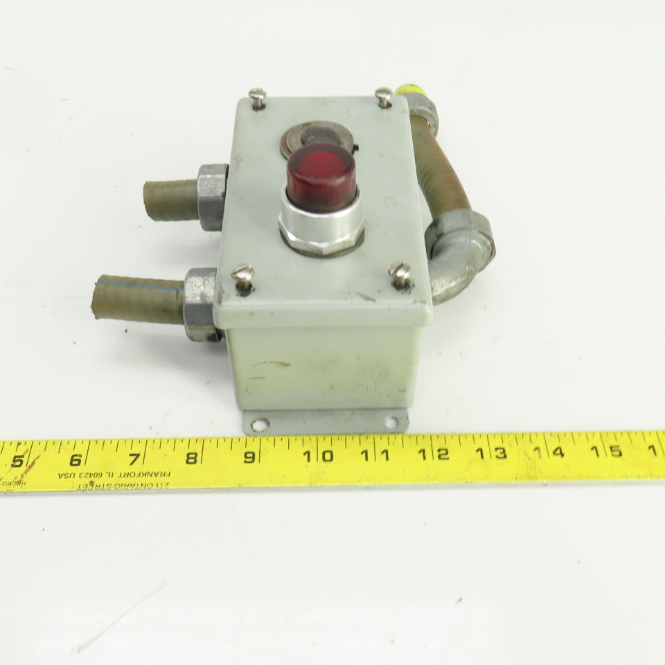 Allen Bradley 800T-PB16 Red Illuminated Push Button 120V W/Hoffman Enc