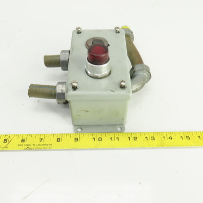 Allen Bradley 800T-PB16 Red Illuminated Push Button 120V W/Hoffman Enc