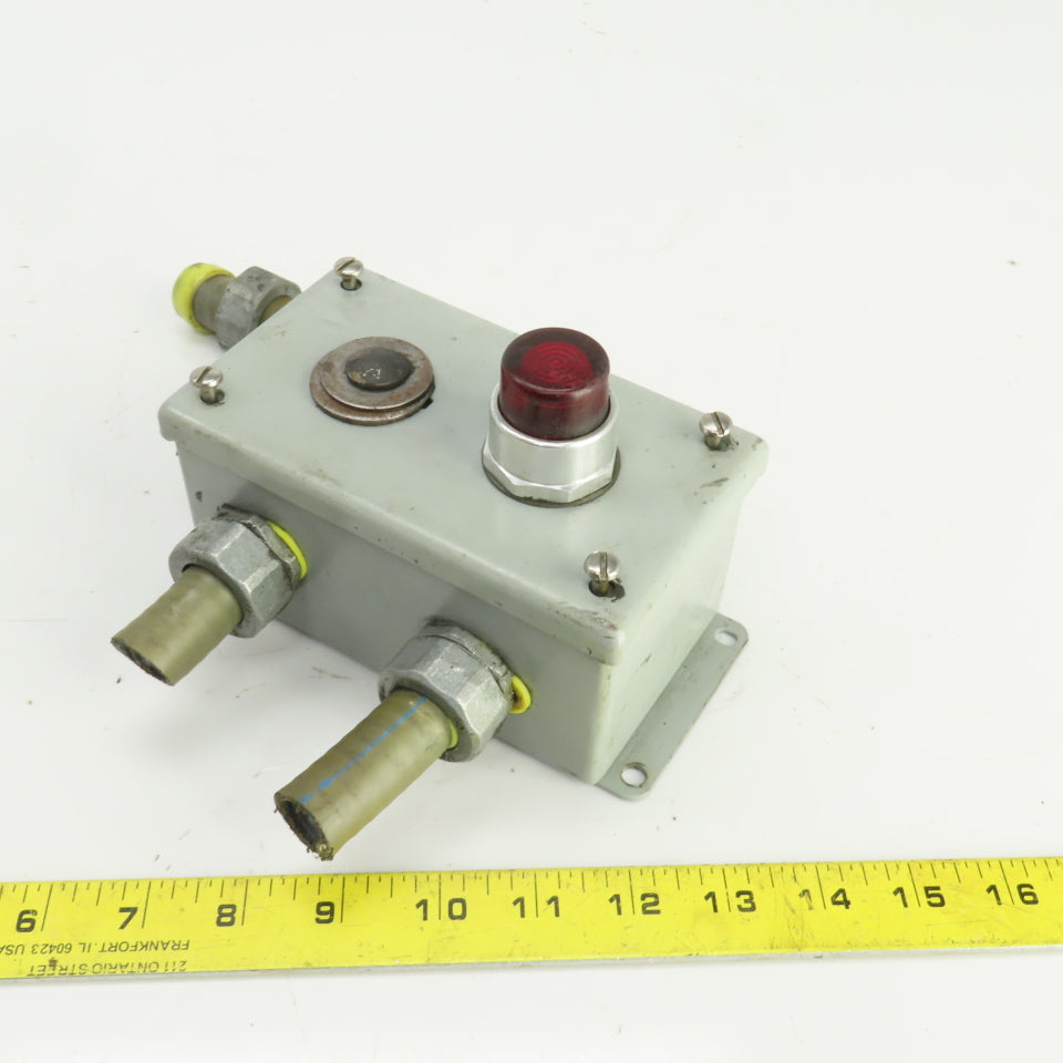 Allen Bradley 800T-PB16 Red Illuminated Push Button 120V W/Hoffman Enc
