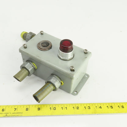 Allen Bradley 800T-PB16 Red Illuminated Push Button 120V W/Hoffman Enc