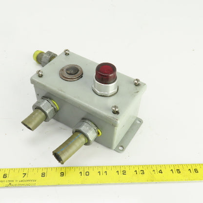 Allen Bradley 800T-PB16 Red Illuminated Push Button 120V W/Hoffman Enc