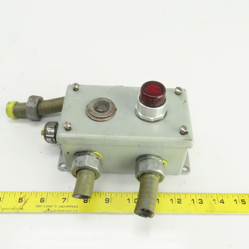 Allen Bradley 800T-PB16 Red Illuminated Push Button 120V W/Hoffman Enc