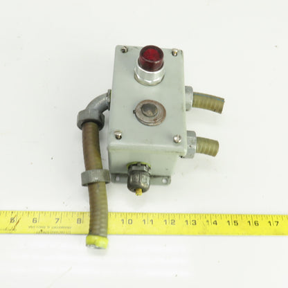 Allen Bradley 800T-PB16 Red Illuminated Push Button 120V W/Hoffman Enc