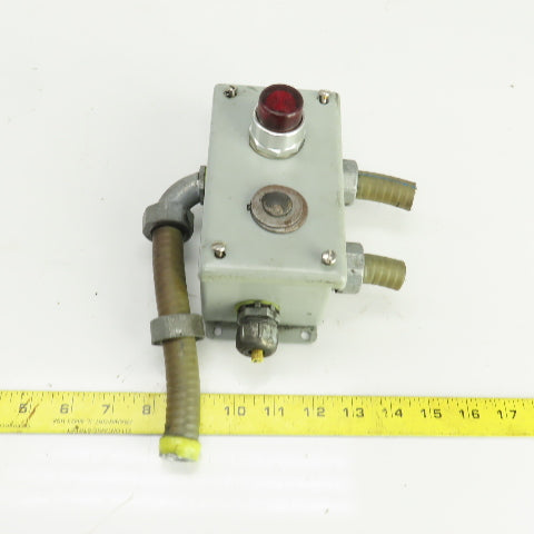 Allen Bradley 800T-PB16 Red Illuminated Push Button 120V W/Hoffman Enc