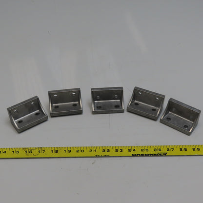 Misumi Series 8 Reversal Brackets, W/Tab, 2 Slots, 4 Holes Lot of 5