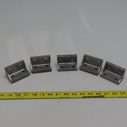 Misumi Series 8 Reversal Brackets, W/Tab, 2 Slots, 4 Holes Lot of 5