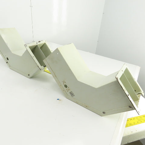 6" x 5-1/2"Electrical Wireway Trough Gutter Elbow W/Divider Lot Of 2