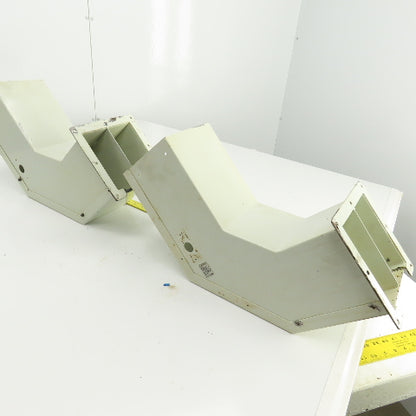 6" x 5-1/2"Electrical Wireway Trough Gutter Elbow W/Divider Lot Of 2