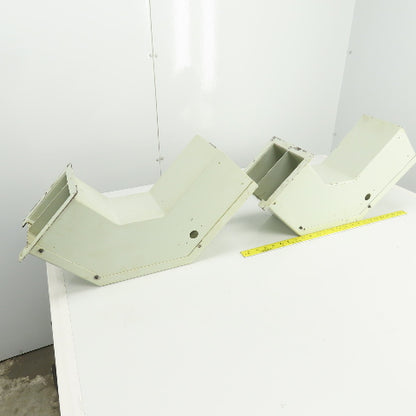 6" x 5-1/2"Electrical Wireway Trough Gutter Elbow W/Divider Lot Of 2