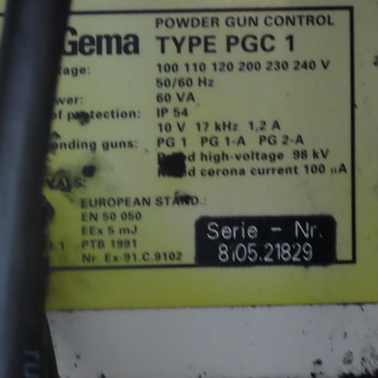 ITW Gema Type PGC 1 Powder Coat Gun Controller 4 Gun System, Cabinet 100-240V