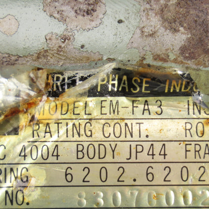 Matsushita  EM-FA3 0.2kW Hydraulic Pump Motor 200V 1.2A 3PH
