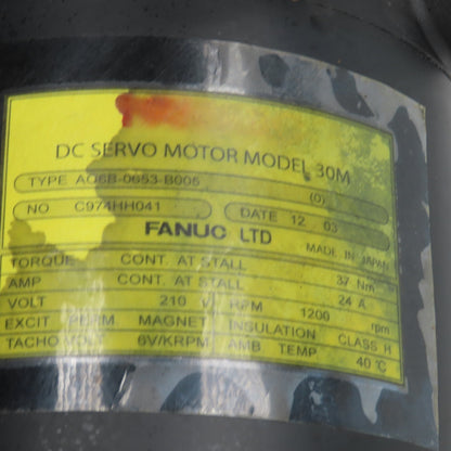 Fanuc A06B-0653-B005 30M 37Nm DC Servo Motor 1200RPM 210VDC 24A