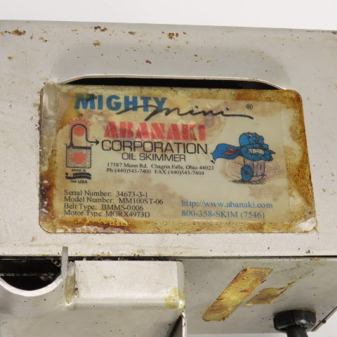 Abanaki MM100ST-06 Mighty Mini Oil Belt Skimmer 6" Reach 115V 1PH