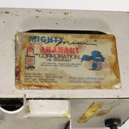 Abanaki MM100ST-06 Mighty Mini Oil Belt Skimmer 6" Reach 115V 1PH
