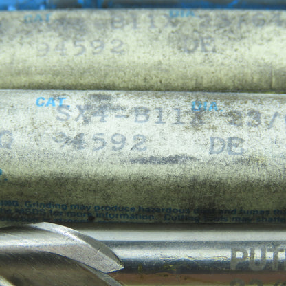 Putnam SX4-B11X 23/64" 2 Flute Square End Mill Center Cutting 3/8" Shank Lot/4