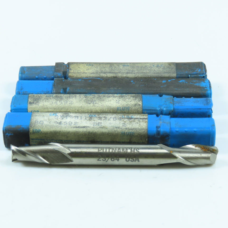 Putnam SX4-B11X 23/64" 2 Flute Square End Mill Center Cutting 3/8" Shank Lot/4