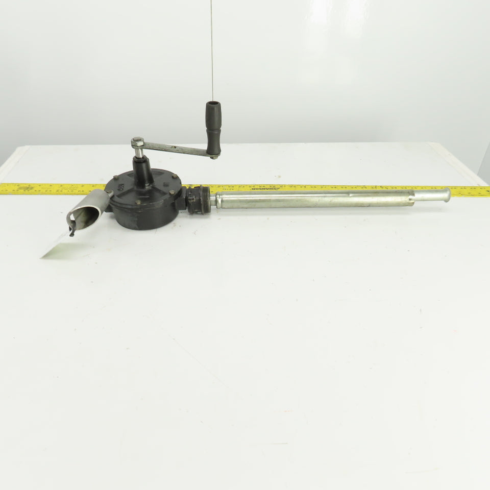 Rotary Crank Hand Drum Pump 20-1/2" Spout 3/4" NPT Out