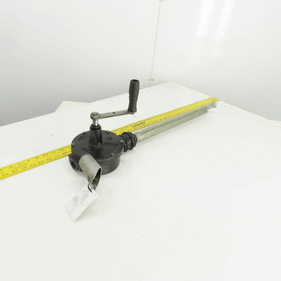 Rotary Crank Hand Drum Pump 20-1/2" Spout 3/4" NPT Out