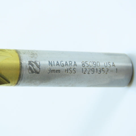 Niagara 85090 9mm 4 Flute Square Double End Mill Center Cutting 3/8" Shank TiN