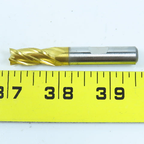 Niagara 85090 9mm 4 Flute Square Double End Mill Center Cutting 3/8" Shank TiN
