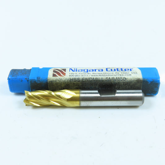 Niagara 85090 9mm 4 Flute Square Double End Mill Center Cutting 3/8" Shank TiN