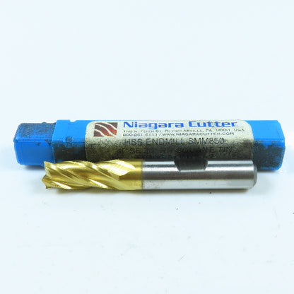 Niagara 85090 9mm 4 Flute Square Double End Mill Center Cutting 3/8" Shank TiN