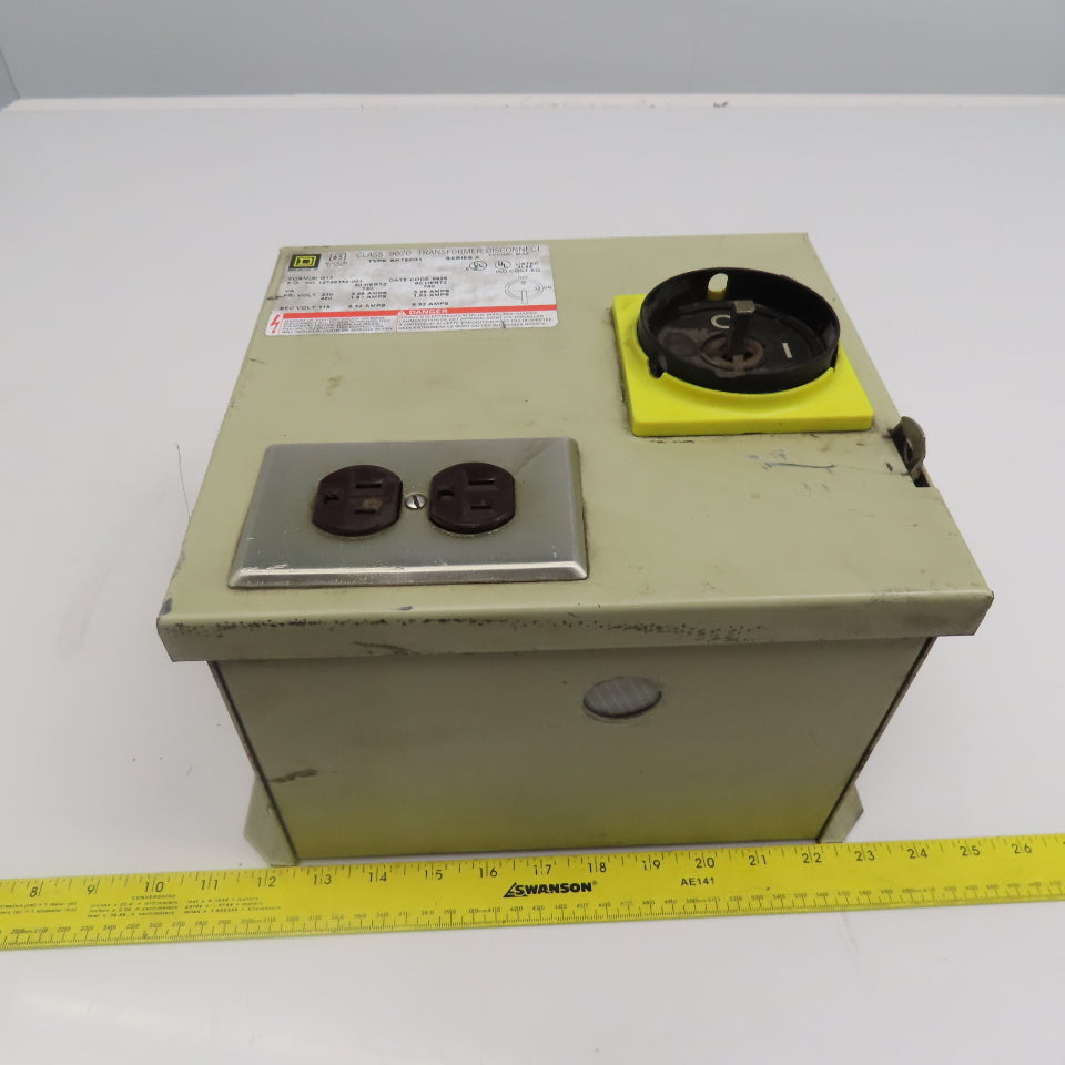 Square D SK750G1 Class 9070 230x460V Pri 115V Sec 750VA Transformer Disconnect
