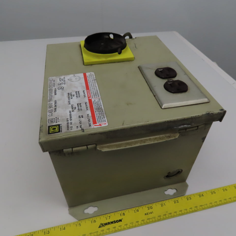Square D SK750G1 Class 9070 230x460V Pri 115V Sec 750VA Transformer Disconnect