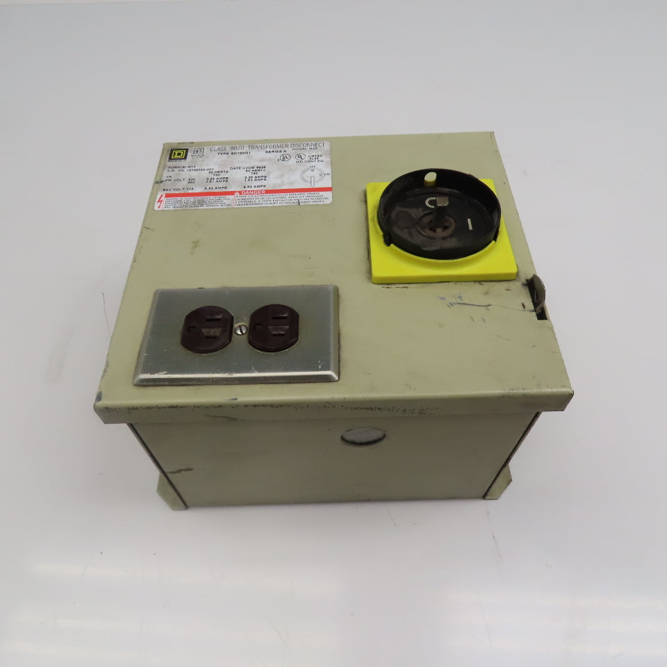 Square D SK750G1 Class 9070 230x460V Pri 115V Sec 750VA Transformer Disconnect