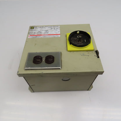 Square D SK750G1 Class 9070 230x460V Pri 115V Sec 750VA Transformer Disconnect