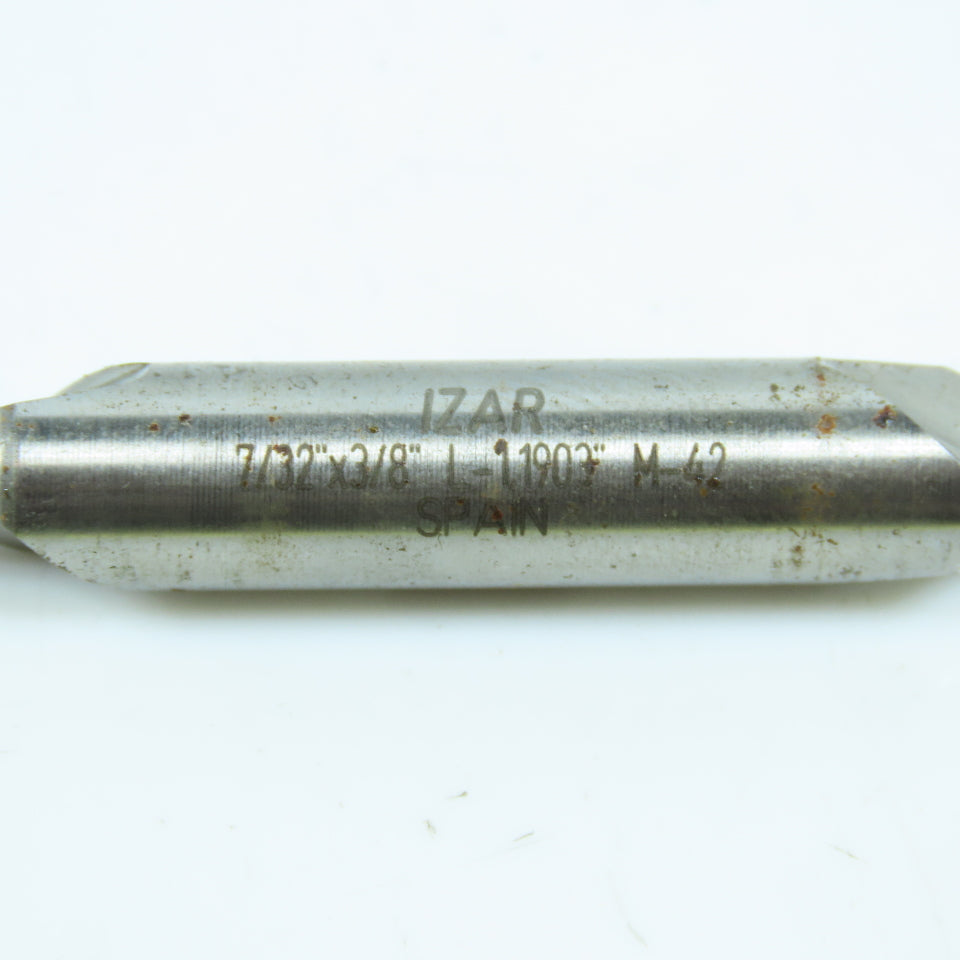 Izar 7/32" 2 Flute Square Double End Mill Center Cutting 3/8" Shank Lot of 2