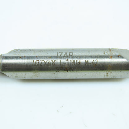 Izar 7/32" 2 Flute Square Double End Mill Center Cutting 3/8" Shank Lot of 2