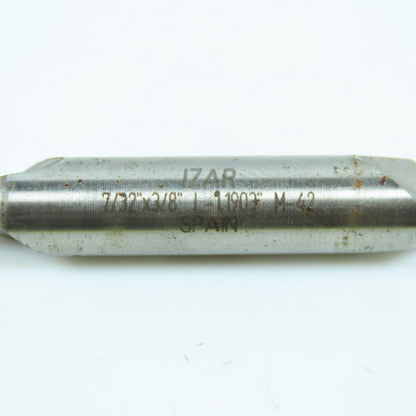 Izar 7/32" 2 Flute Square Double End Mill Center Cutting 3/8" Shank Lot of 2