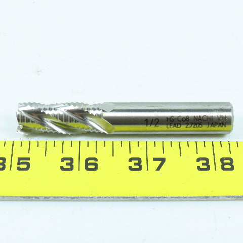 Nachi 1/2" 4 Flute Cobalt Roughing Square End Mill 1/2" Shank 1-1/4" LOC