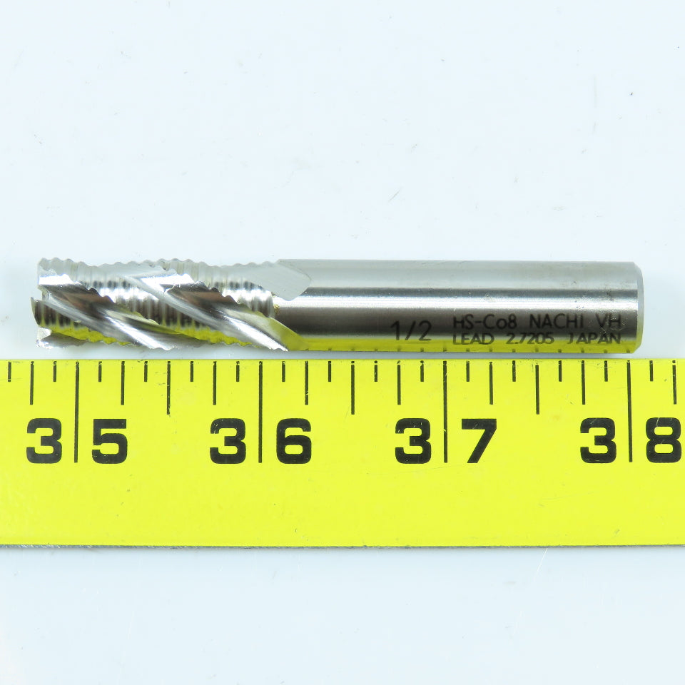 Nachi 1/2" 4 Flute Cobalt Roughing Square End Mill 1/2" Shank 1-1/4" LOC