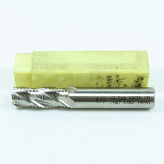 Nachi 1/2" 4 Flute Cobalt Roughing Square End Mill 1/2" Shank 1-1/4" LOC