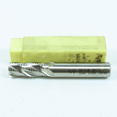 Nachi 1/2" 4 Flute Cobalt Roughing Square End Mill 1/2" Shank 1-1/4" LOC
