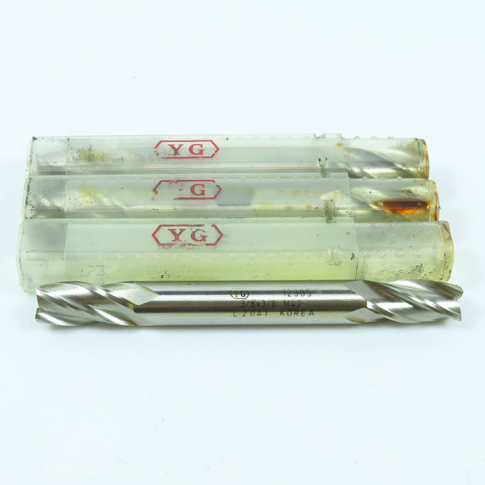 YG-1 12305 3/8" 4 Flute Square Double End Mill 3/8" Shank Lot of 3