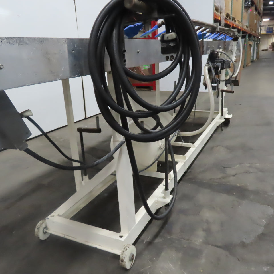 152" x 5" Wide Air Blow Off Extrusion Take Away Conveyor 110/220V 1Ph 0-508 FPM