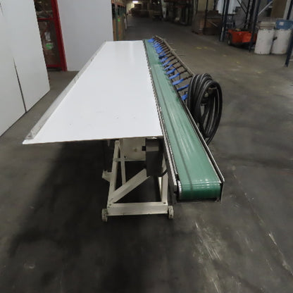 152" x 5" Wide Air Blow Off Extrusion Take Away Conveyor 110/220V 1Ph 0-508 FPM