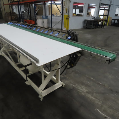 152" x 5" Wide Air Blow Off Extrusion Take Away Conveyor 110/220V 1Ph 0-508 FPM