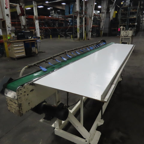 152" x 5" Wide Air Blow Off Extrusion Take Away Conveyor 110/220V 1Ph 0-508 FPM