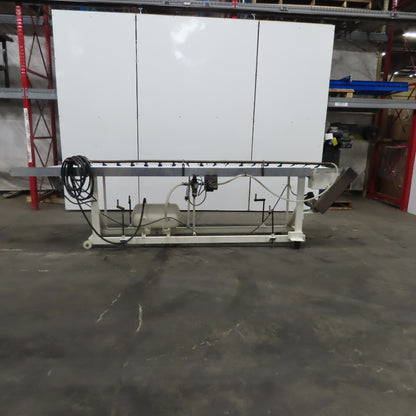 152" x 5" Wide Air Blow Off Extrusion Take Away Conveyor 110/220V 1Ph 0-508 FPM